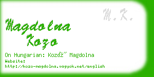 magdolna kozo business card